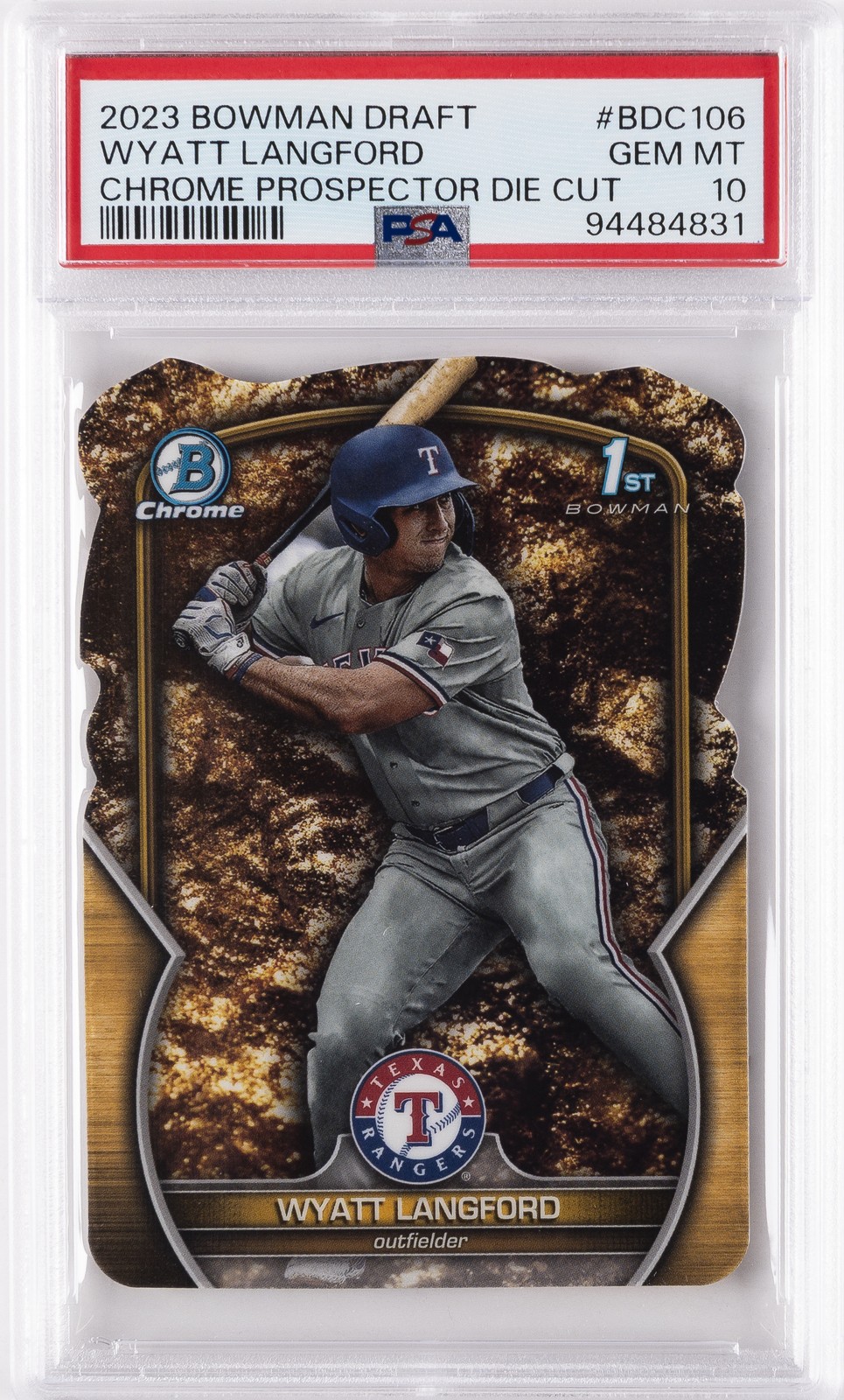 2023 BOWMAN DRAFT CHROME PROSPECTOR DIE CUT #BDC106 WYATT LANGFORD 47/49 PSA 10