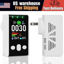 5-in-1 Gas Smoke Alarm CO Detector W/ Backup Batter Temp Humidity For Home RV