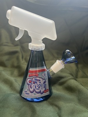 DHC Original Spray Bottle Bong Glass Water Pipe Novelty Spray Design w/ Bowl