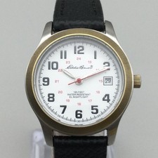 Eddie Bauer Watch Womens 28mm Date Nightlight Brown Leather Band New Battery