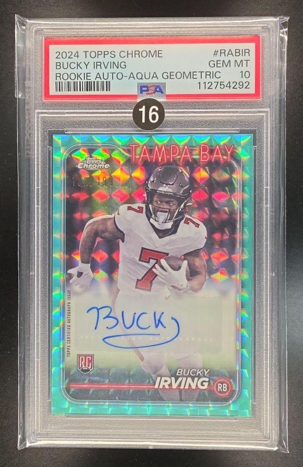 Bucky Irving Topps Chrome Rookie Autographs Variations #RABIR Aqua Geometric
