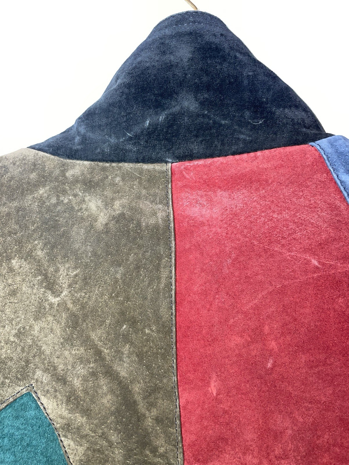 Pelle multicolored suede patchwork bomber jacket … - image 12