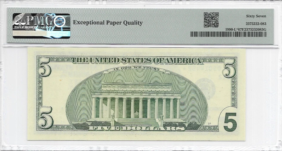 2003 $5 SAN FRANCISCO *STAR* ⭐️ FRN. PMG Superb GEM Uncirculated 67 EPQ Banknote - Image 3 of 3