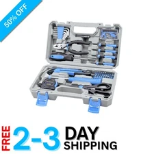 Portable Automotive Tool Set with Plastic Toolbox - Essential Home Repair Kit