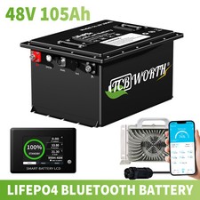 48V 105Ah Golf Cart Lithium LiFePO4 Battery 10Year Life 20A Charger f/ EZGO Club