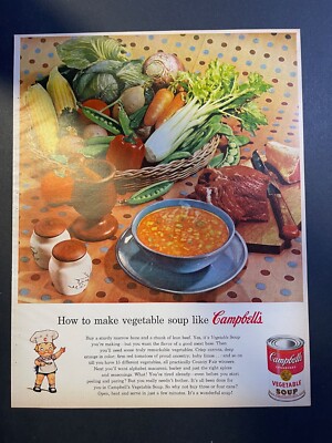 Vintage Magazine Advertisement 1954 Campbell's Vegetable Soup