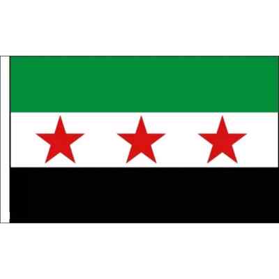 9'' x 6'' (23 x 15cm) Syria Syrian Rebel 3 Star Sleeved Small Hand Waving Flag