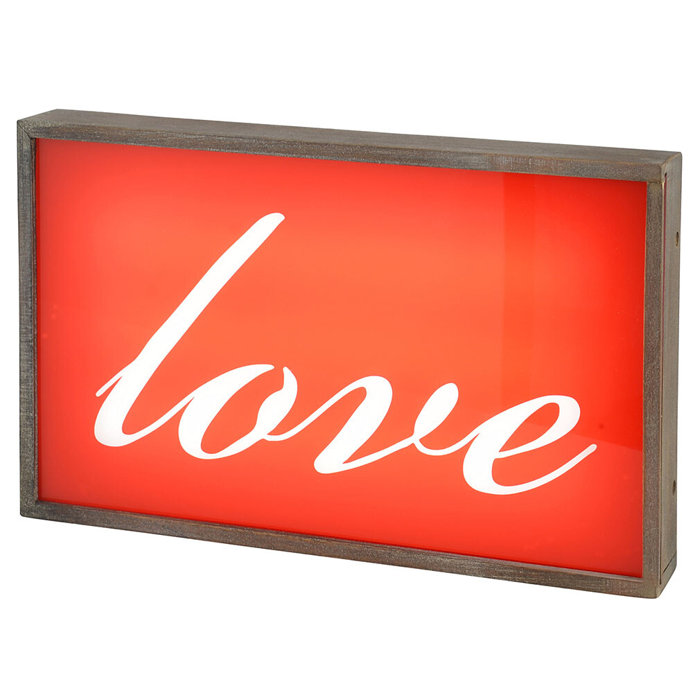 Litecraft Love Wall or Table Integrated LED Dark Brown, Red Sign Light Clearance