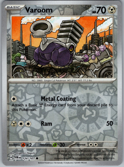 Pokemon - Varoom - 124/167 - Reverse Holo -  Twilight Masquerade