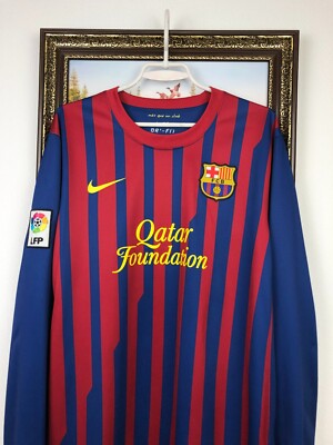 Barcelona Home football shirt 2011 Soccer Nike Long Sleeve Jersey