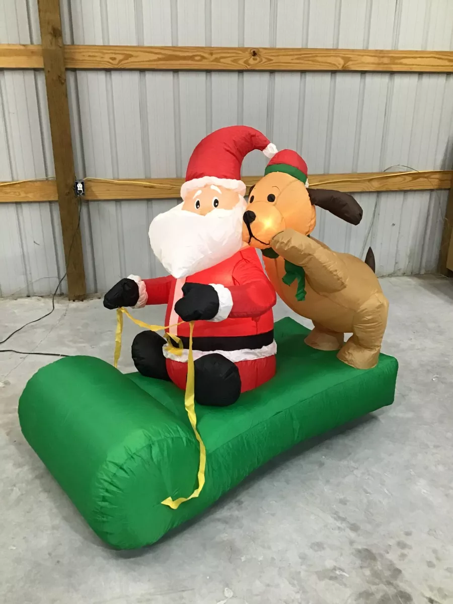 6ft Gemmy Airblown Inflatable Prototype Christmas Santa w Dog