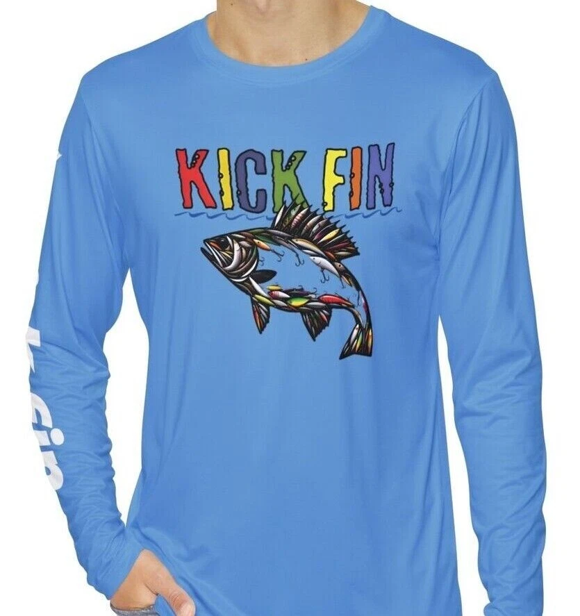 Kick Fin Sportswear Lightweight Moisture Wicking Long Sleeve Fishing T-Shirt