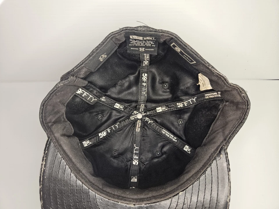 Gorra Rebel 8 vs Death Adders ala de cuero/denim con parches talla 8 vintage Foto 4 de 4