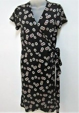 Loft Black Vine Knit Wrap Dress Sz. 4 NWT