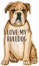 Bulldog Love My Dog Shaped Magnet