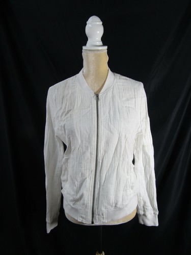 Hinge White Zip Front Jacket Size S