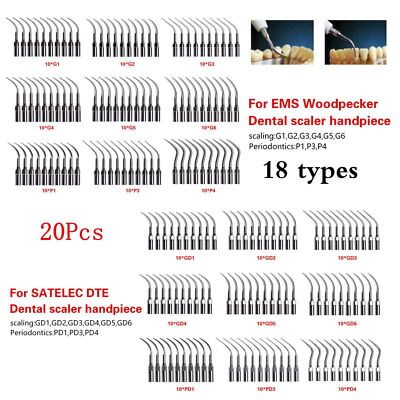 10pcs Dental Ultrasonic Scaler Tips Scaling Perio for EMS /SATELEC DTE Pn