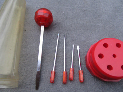 VTG OLD OREGON USA PATENTED EASYDRIVER OMARK INDUSTRIES 5 SCREWDRIVERS TOOL KIT