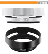 37-72mm Standard Screw-In Aluminum Metal Lens Hood Shade Black & Silver w/cap