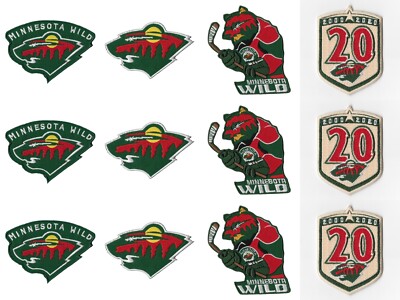 Lot SET Of 12 Minnesota Wild NHL Iron on Patches Embroidered Emblem Applique