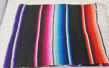 CHEAP black pink blue mexican blanket saltillo sarape falsa blanket