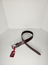 Levi's Men's Genuine Leather Belt Beveled Edge Brown Size Small 30-32 New