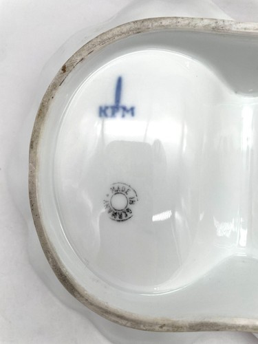Antique German KMP Center Handle Butterfly Dish 1900's - Picture 2 of 3