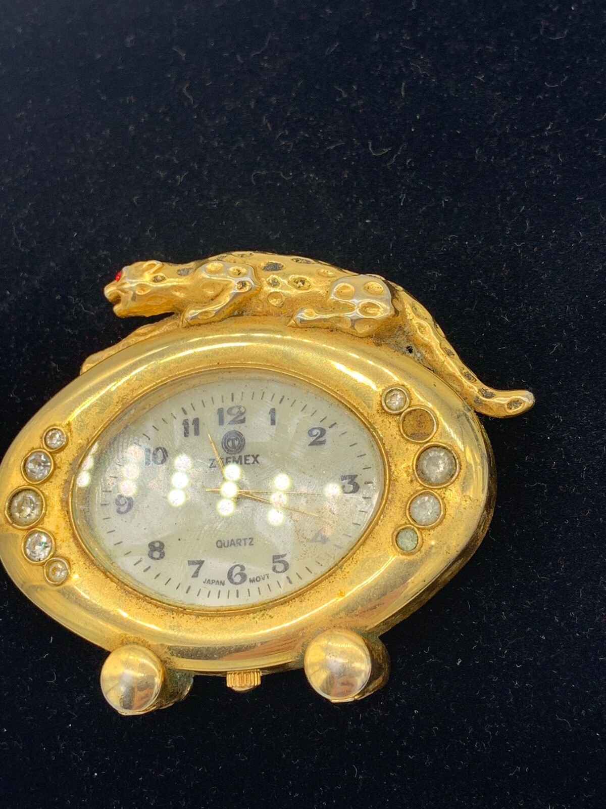 Vintage Zeemex Quartz Japan Movt Diamond and 18k Electroplated Clock eBay