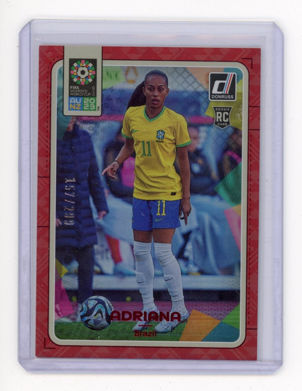 2023 DONRUSS FIFA WOMENS WORLD CUP ADRIANA RC #13 BRAZIL RED #157/299
