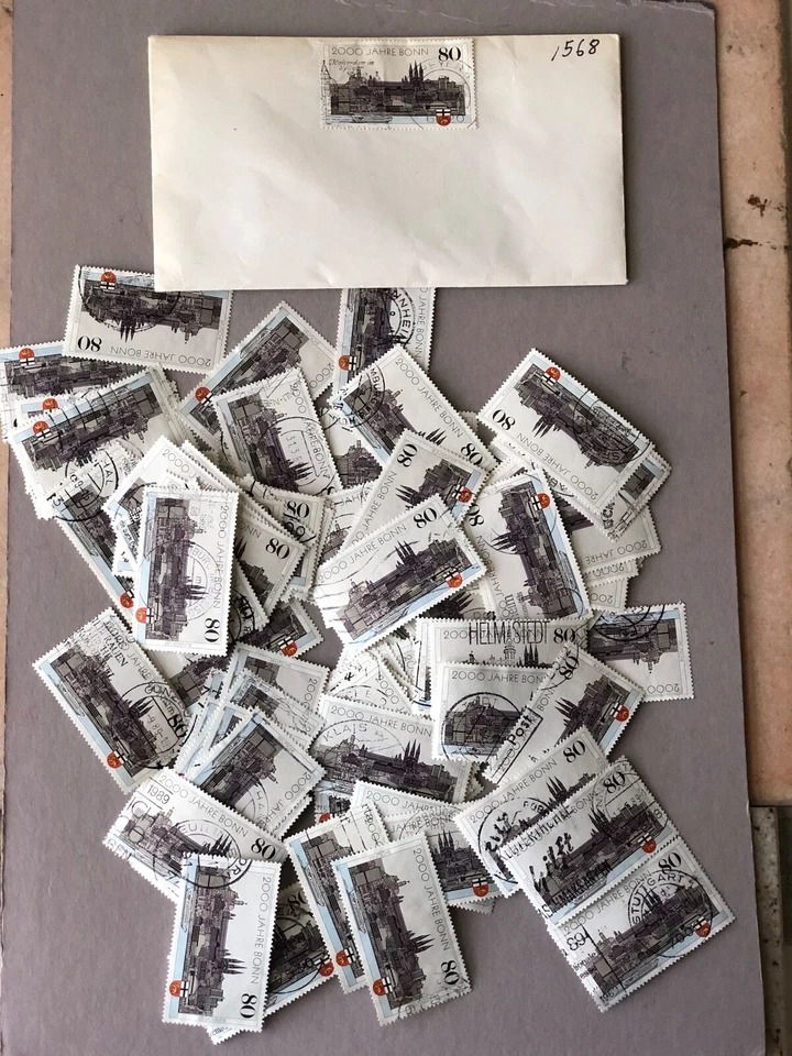 Lot of 100 Vintage European Postage Stamps - Germany 1989 BONN BIMILLENNIUM - Image 4 of 4