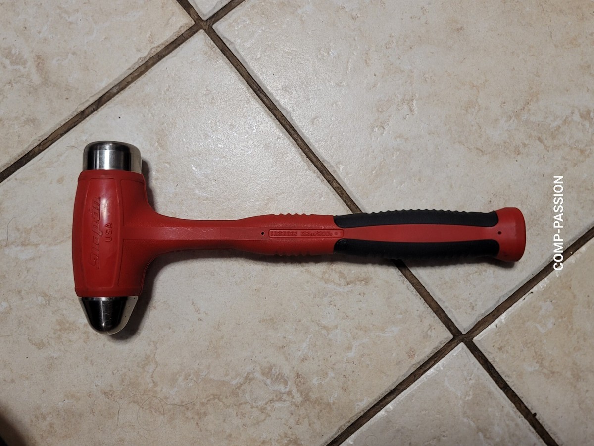 New Snap-on HBBD32 Ball Peen Soft Grip Dead Blow Hammer Red 32oz