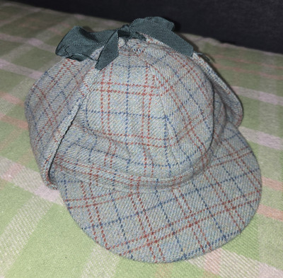 Vintage Hirsch Stalker Tweed Hut Chisholm Sherlock Holmes Größe 7 1/8 58 cm L Large