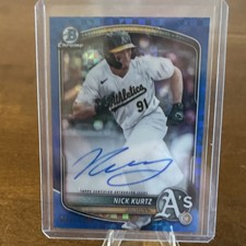 Topps Bowman Draft 2024 Nick Kurtz Blue Refractor Auto /150 Athletics
