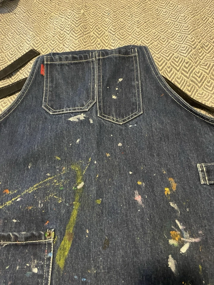 Thick Denim Shop Work Apron, Barber, Painter, Bartender, Gardening 36x25 - Image 3 of 4