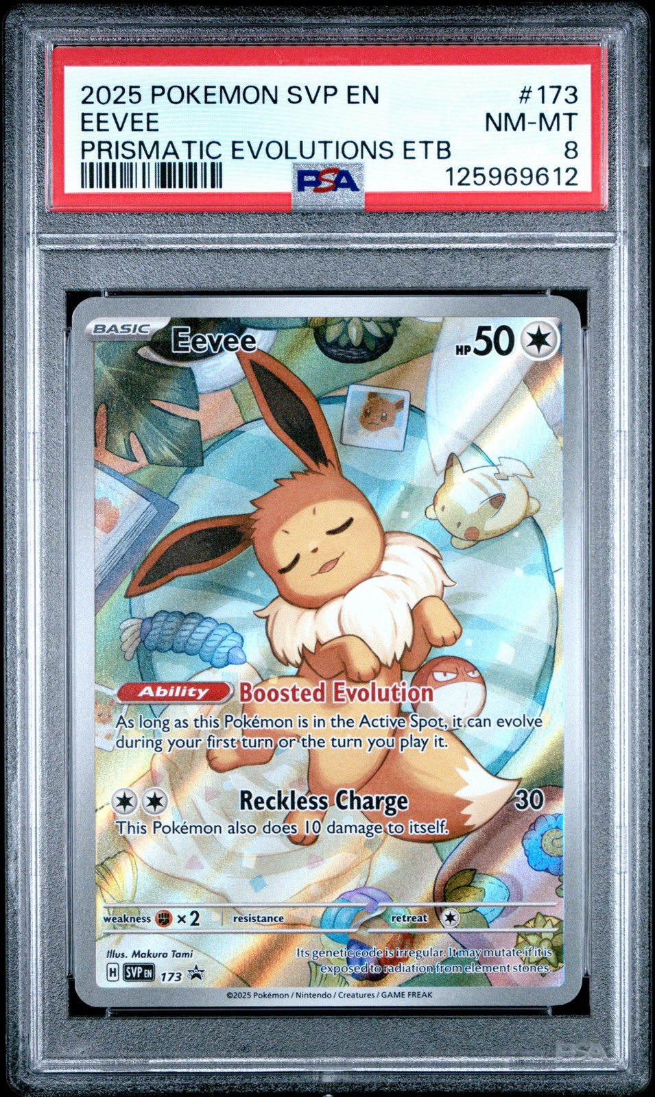 2025 POKEMON SVP EN-SV BLACK STAR PROMO #173 EEVEE PSA 8