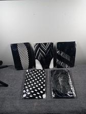 NWOT 5 PAIRS OF WOMEN'S BLACK FISHNET TIGHTS - ONE SIZE
