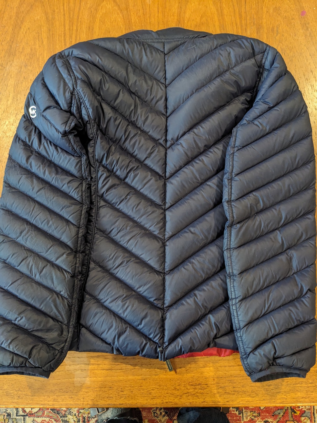 Michael Kors Jacket Women Large Down Puffer Quilt Packable Blue/Red thumbnail 5