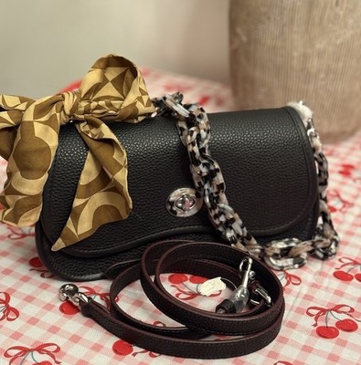 Coach Wavy Dinky Shoulder Bag Black Crossbody Coachtopia Leather