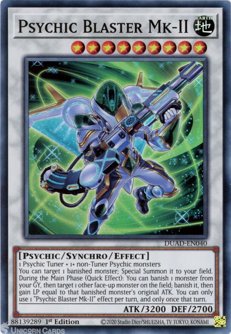 DUAD-EN040 Psychic Blaster Mk-II : Super Rare 1st Edition Mint YuGiOh Card