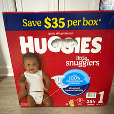 Huggies Little Snugglers Basic Diapers Size 1 Up to 14 lb 234 ct