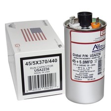 45 5 uf/Mfd Round Dual Universal Capacitor AmRad USA2236 - Used for 370