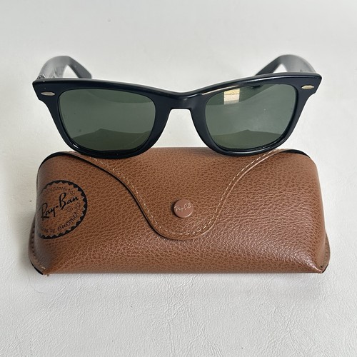 Ray Ban Wayfarer B&L 5024 Black 80s Made in USA Bausch & Lomb ARM DAMAGE