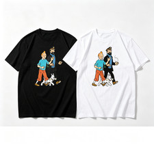 Tintin Classic Comic Adventure Characters Graphic T-Shirt SIZE S-5XL