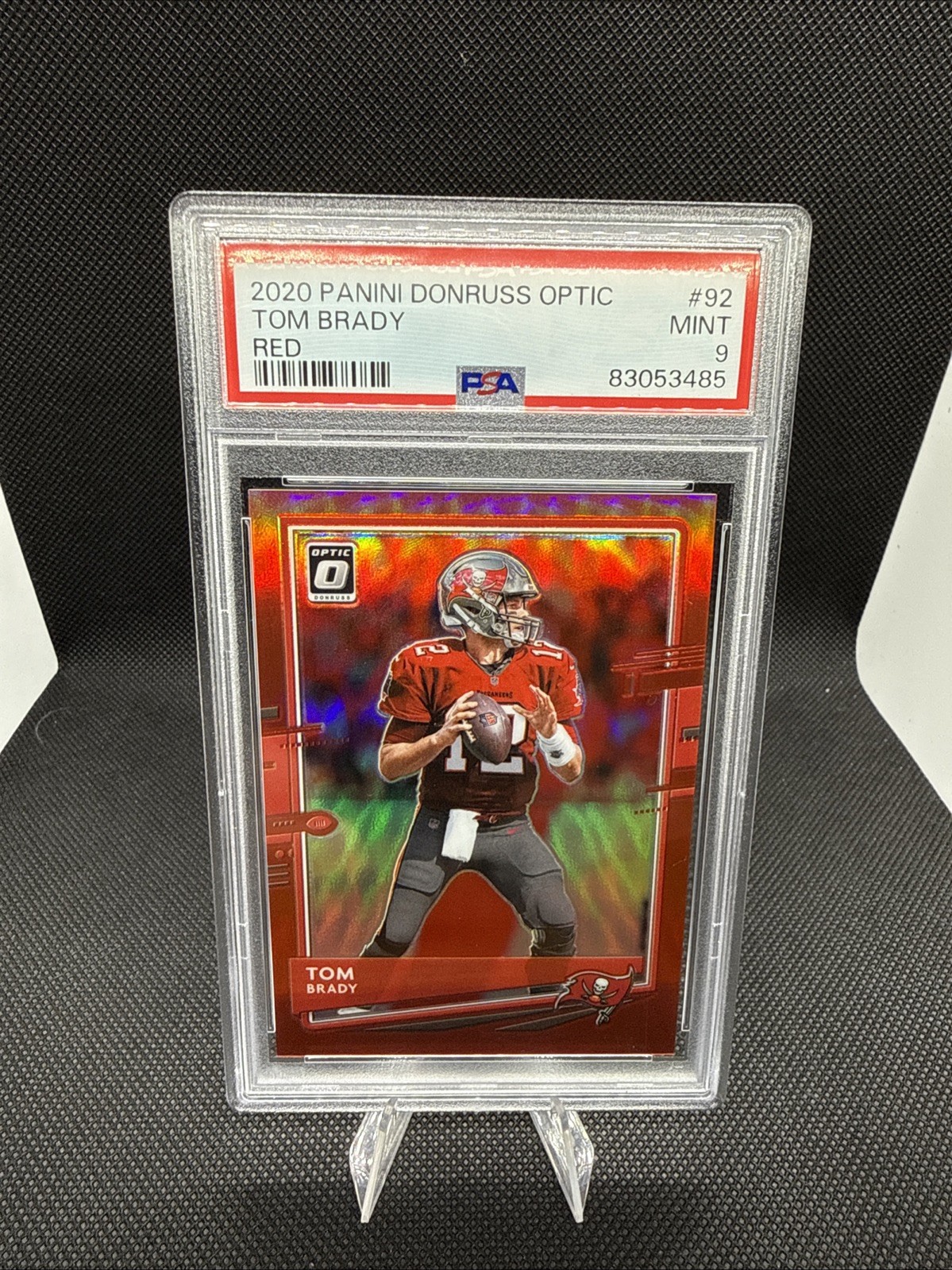 2020 Donruss Optic TOM BRADY Red Prizm /99 PSA 9 MINT Buccaneers #92
