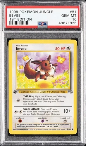 1999 POKEMON JUNGLE 1ST ED #51 EEVEE PSA 10