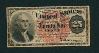 25¢ Cents Fourth Issue U.S. Fractional Currency PAPER CURRENCY AUCTIONS