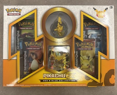 2016 Pokémon Pikachu EX Red & Blue Collection Box SEALED XY124