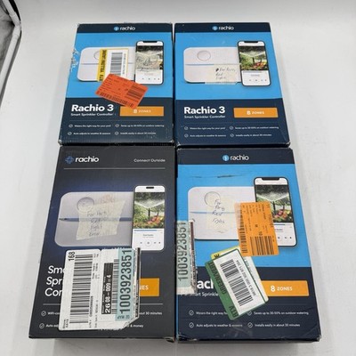 Lot Of 4 Rachio 3 8-Zone Smart Sprinkler Controller 8ZULW-C For Parts Red Light