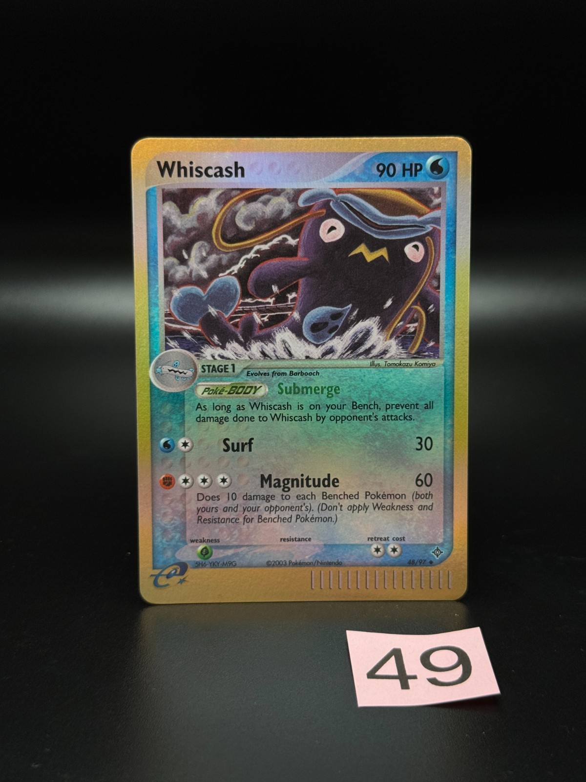 Whiscash 48/97 Dragon Reverse Holo NEAR MINT Vintage Pokemon Card GRADABLE