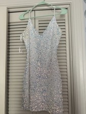 Women's Blue/White Sequined Dress